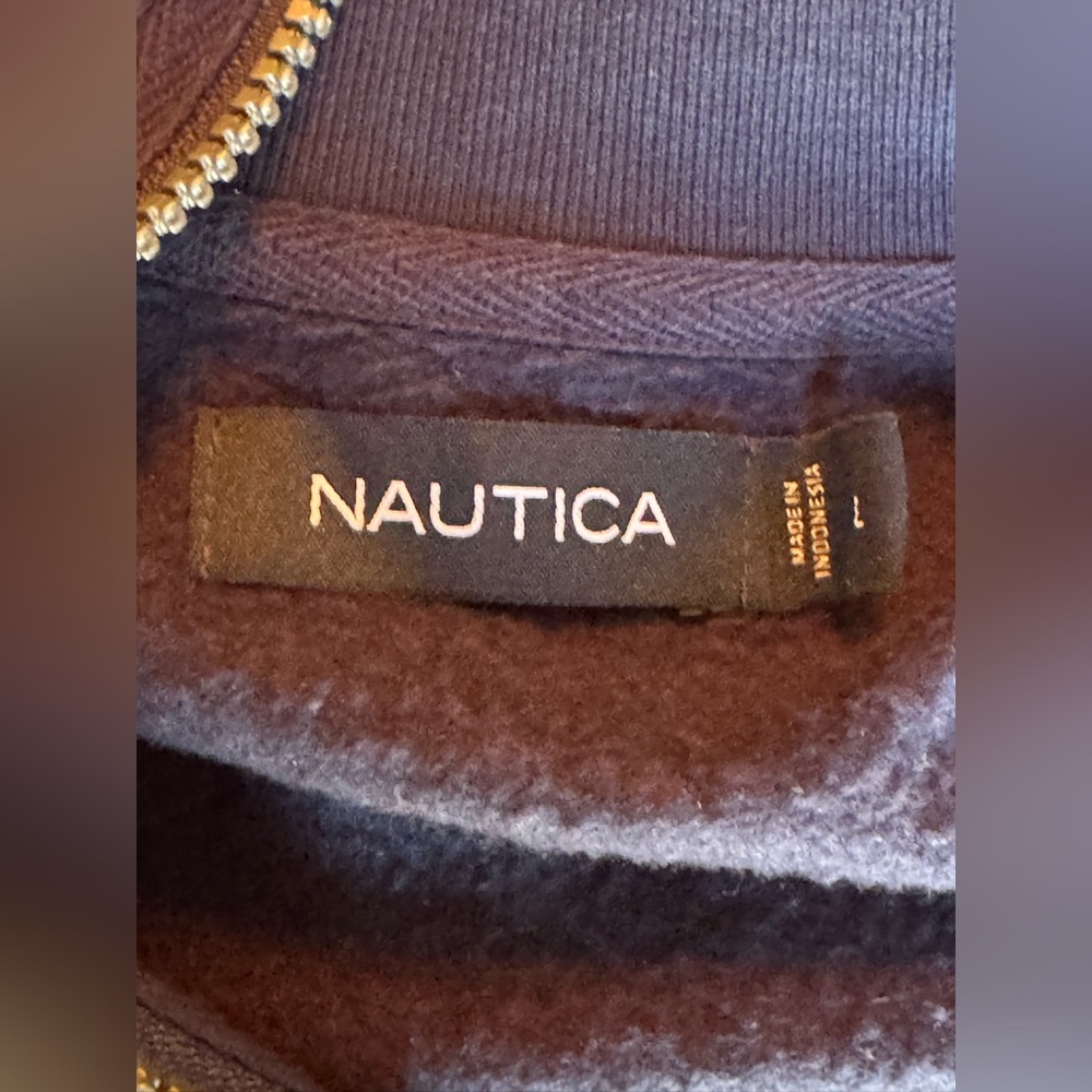 Nautica Navy 1/4 Zip Up Sweater size Large - Picture 5 of 6
